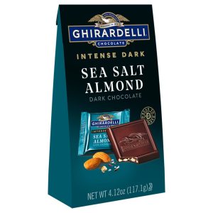 Intense Dark Sea Salt Almond Dark Chocolate Squares Medium Bag (Case of 6)